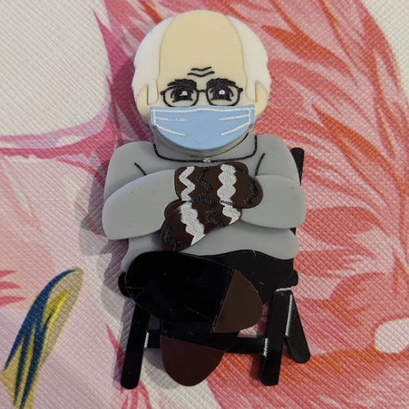 Acrylic Brooch Mania - Interview with Caitlin, creator of the Bernie Sanders Chibi Brooch